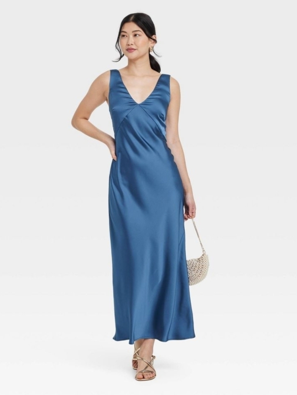 A New Day Satin Slip Maxi Dress - Blue
